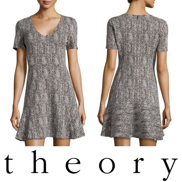 Theory  Dark Parcel Short Sleeve Dress Size 6 - Picture 1 of 7